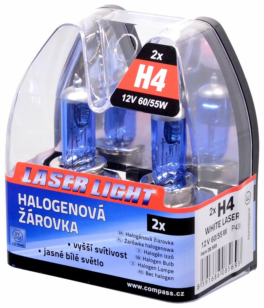 Žiarovka 12V H4 60/55W WHITE LASER   2ks