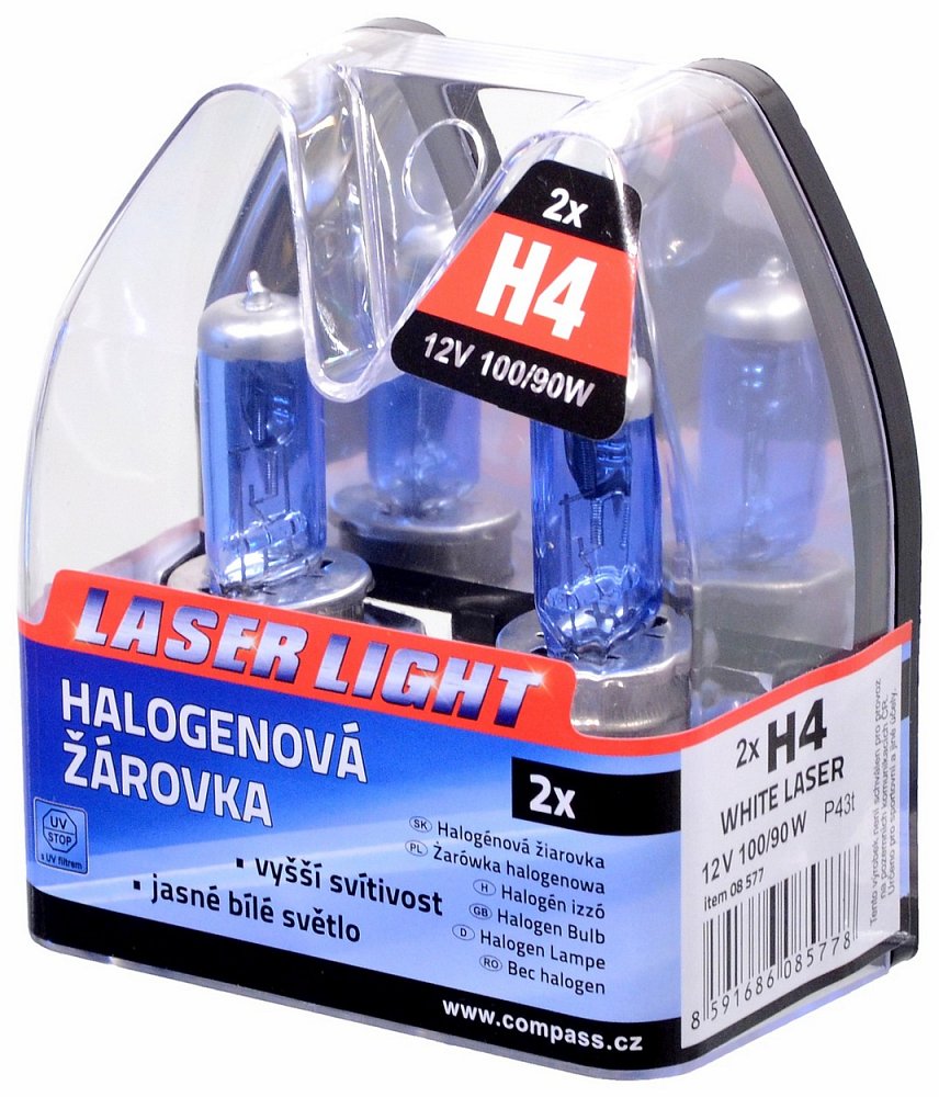 Žiarovka 12V H4 100/90W WHITE LASER   2ks