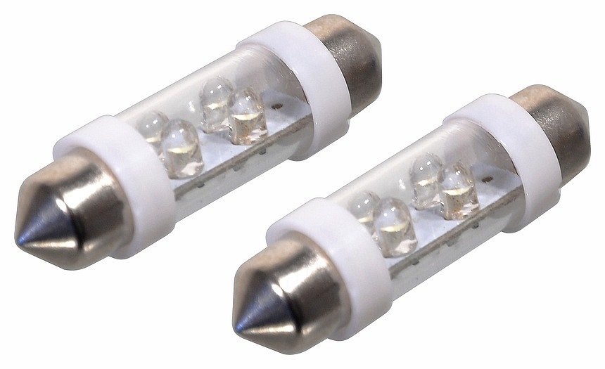 Žiarovka 4LED 12V  suf.11X39 SV8.5 biela  2ks